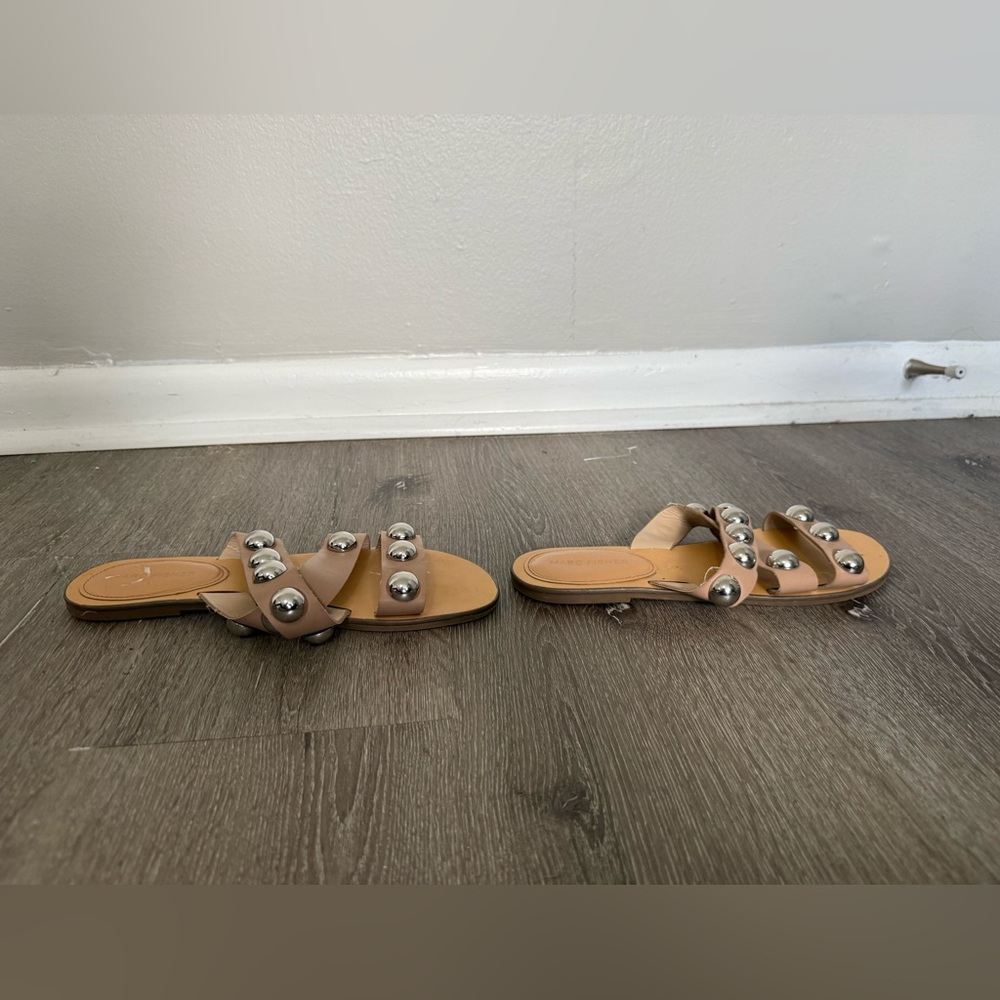 Marc Fisher Prisca Silver Ball Studded Espadrille Sandal - Picture 4 of 6